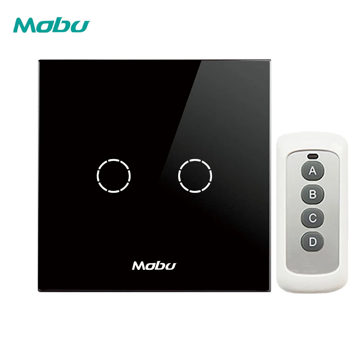 Black Y602B Mobu EU/UK стандартный настенный светильник сенсорный выключатель, использовать с пультом дистанционного управления 2Gang 1-way переключатель с дистанционным управлением - Цвет: Black Y602B