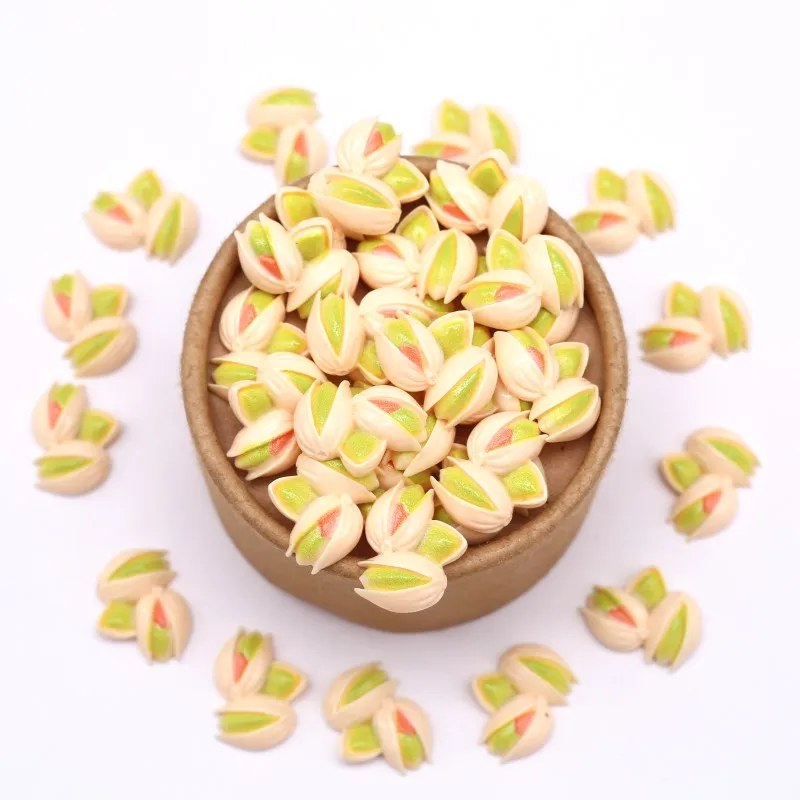 Pistachio 21*16mm Flat Back Resin Handicraft Supplies Refrigerator Patch DIY Child Gift Clothing Jewelry Hair Accessories 20pcs