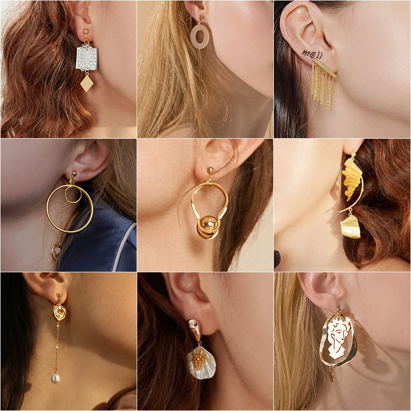 Ретро r серьги-подвески с натуральным камнем пресноводные жемчужные серьги