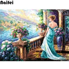 Камни в форме ромба 5d алмазная вышивка крестиком на рисунке, стразы мозаика, вышивка Дом стразами красивая женщина природные пейзажи