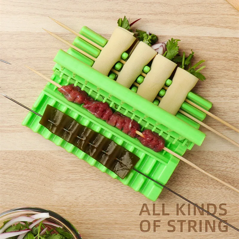 

Multi-functional Double Row BBQ Meat Skewer String Artifact Wear Food Meat String Device Skewer For Beef Pork Maker Tools