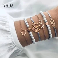 yada gifts ins 6 pcsset tree of life braceletsbangles for women tortoise bracelets charm crystal jewelry diy bracelet bt200026