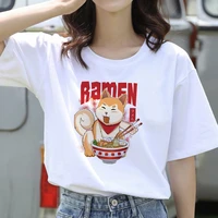 2021 the price of women cute dog print kawaii short sleeve t shirt soft casual white tshirt ladies o neck tees summer streetwear