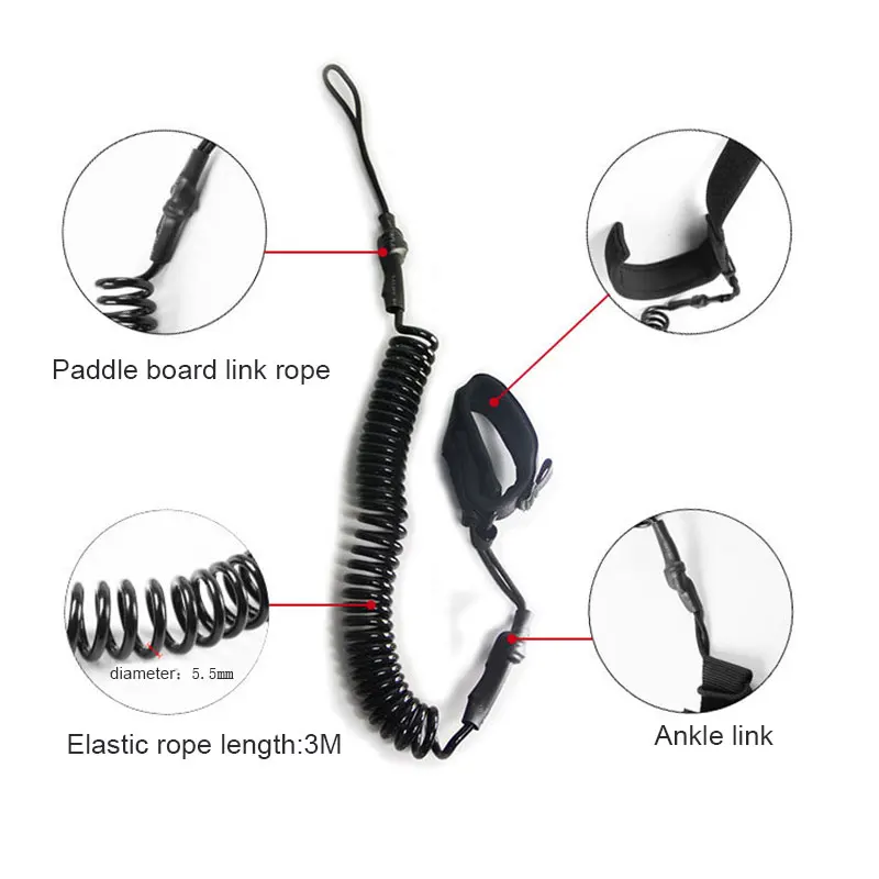 

Hot Selling Surfboard Leash 10ft Surf Board Leg Rope Legrope Paddleboard Straight Leash Surfing Supplies