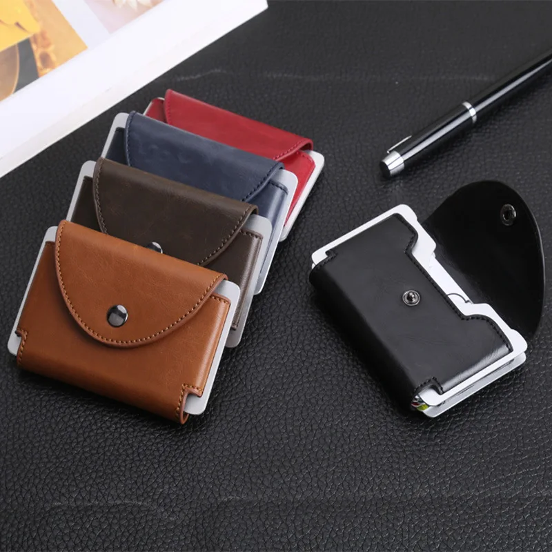 RFID кредитный держатель для карт кошелек металлический мужской женский id