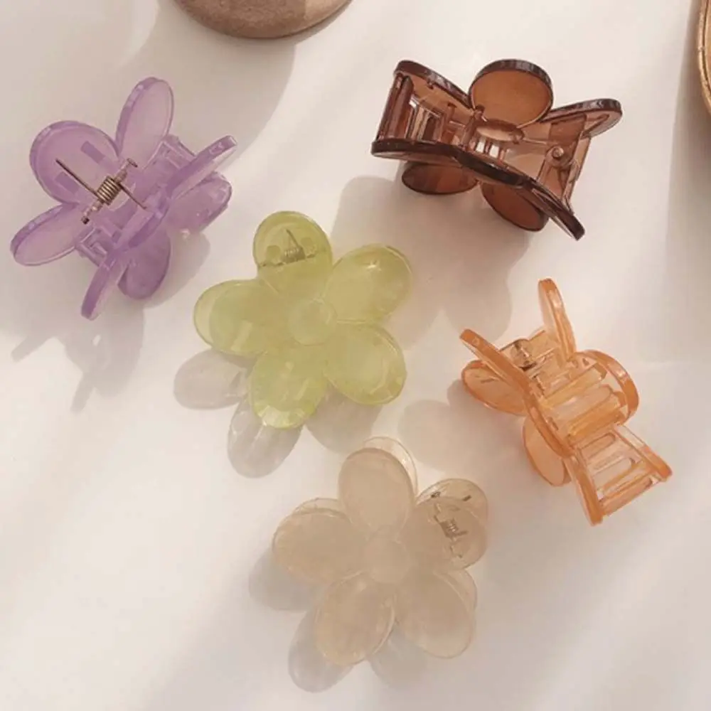 

Orange Brown Candy Color Korean Style Transparent Hair Ornaments Acrylic Hairpins Flower Hair Claws Women Hair Clips