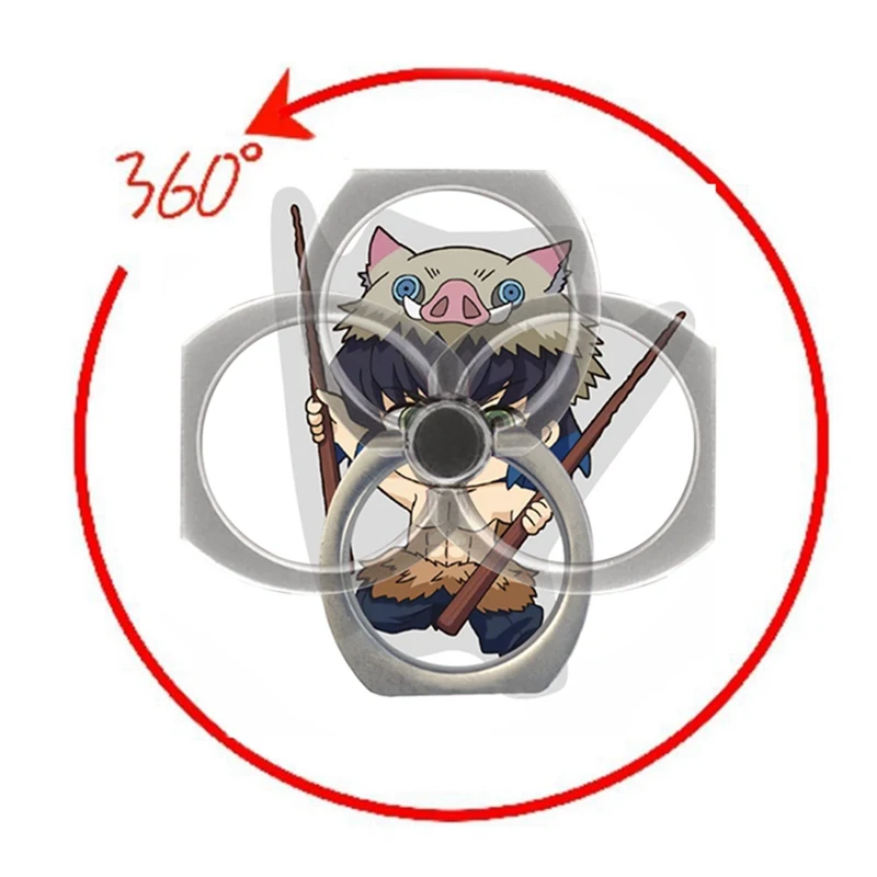 

Cartoon Demon Slayer Finger Ring Buckle Bracket Mobile Phone Universal Mobile Shell DIY Paste Accessories