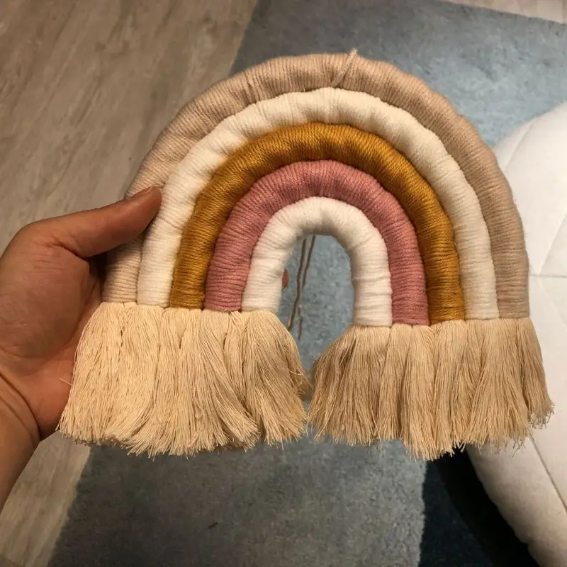 Макраме Радужная настенная подвесная декоративная цветная для домашнего декора