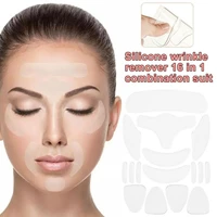 16pcs reusable silicone anti patches rimpel pads removal sticker face forehead neck eye sticker skin care patch
