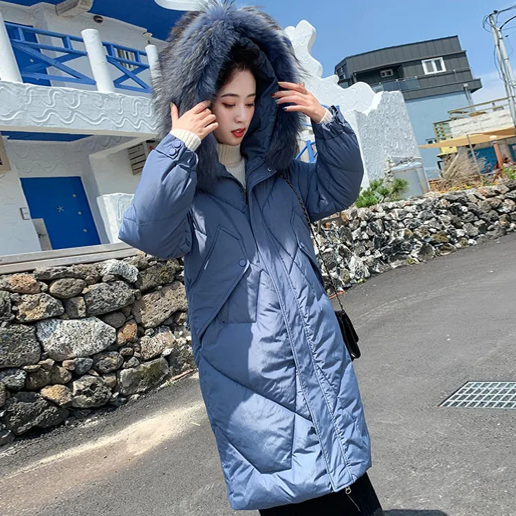 Женское корейское зимнее пальто стиль новый средней длины свободная и плюс