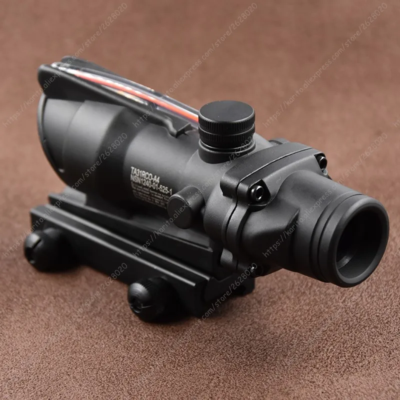 Тактический ACOG Стиль 1x32 Красная точка зрения волоконно-оптический прицел на