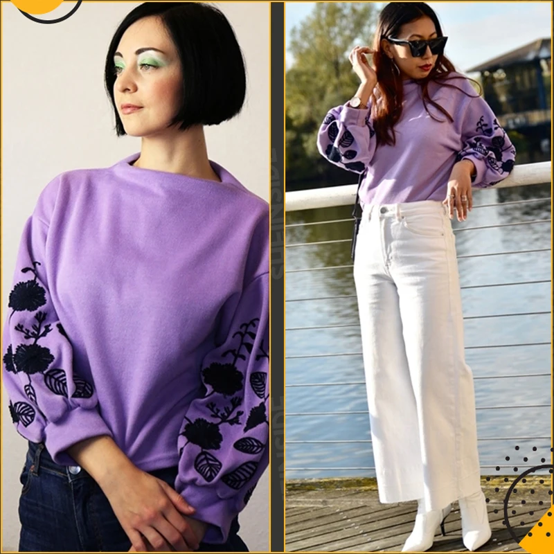 Dotfashion розовый женский пуловер с цветочной вышивкой на плече, повседневный осенний свитер с воротником-хомутом