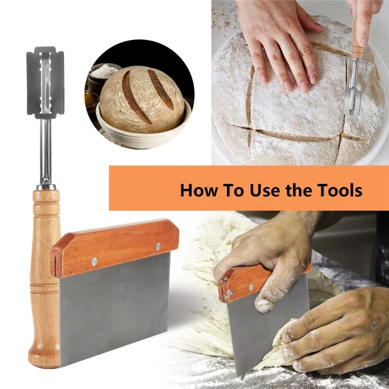 

Bread Proofing Basket, with Dough Scraper, Bread Lame, for sourdough breads 72XF