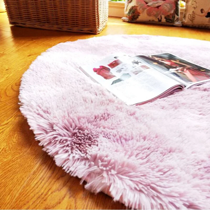 Пушистый круглый розовый фиолетовый ковер ковры для гостиной Декор