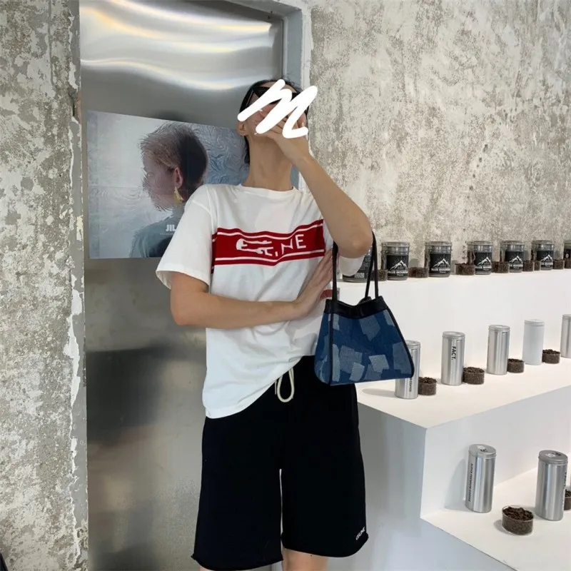 

Designer Women New Small Packing Pouch Handbag Denim Floral Printed Vintage Ladies Mini Totes Bag Retro Casual Party Bucket Bags