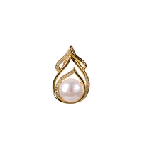 s925 sterling silver gold plated natural freshwater pearl pendant temperament wild drop shaped womens necklace pendant