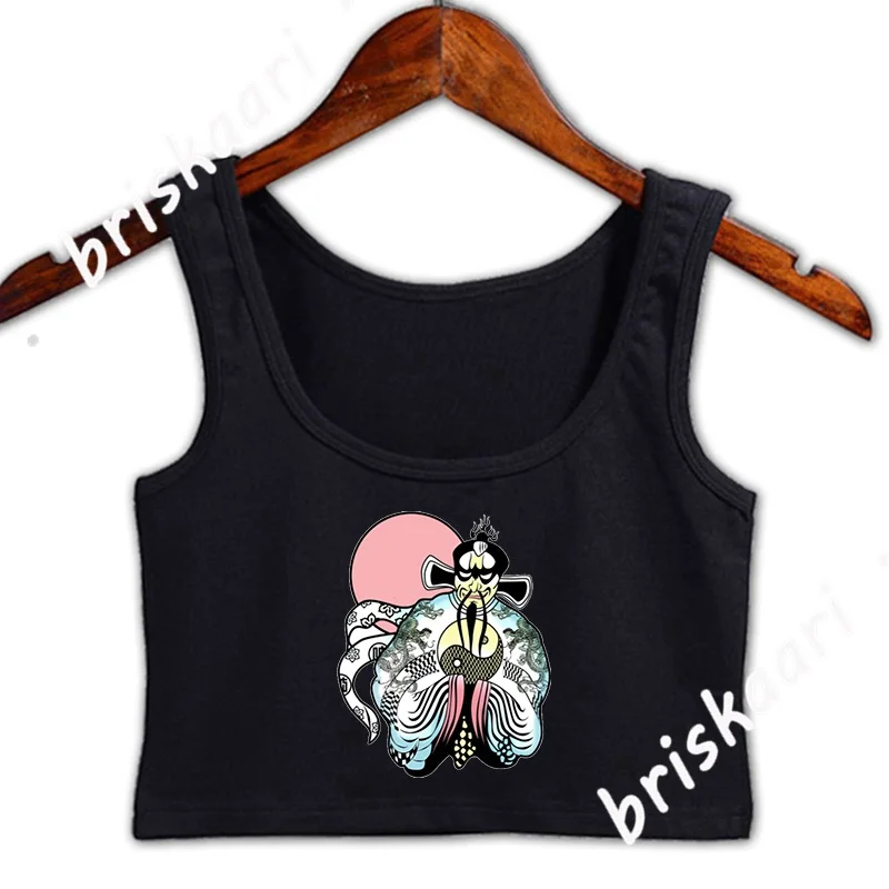 

Женский трикотажный укороченный топ без рукавов, с круглым вырезом