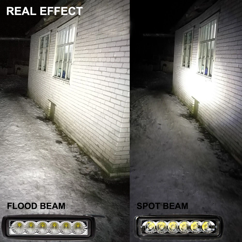 

2PCS 18w DRL LED Work Light 10-30V 4WD 12V for Off Road Truck Bus Boat Fog Light Car Light Assembly ATV Daytime Running Light