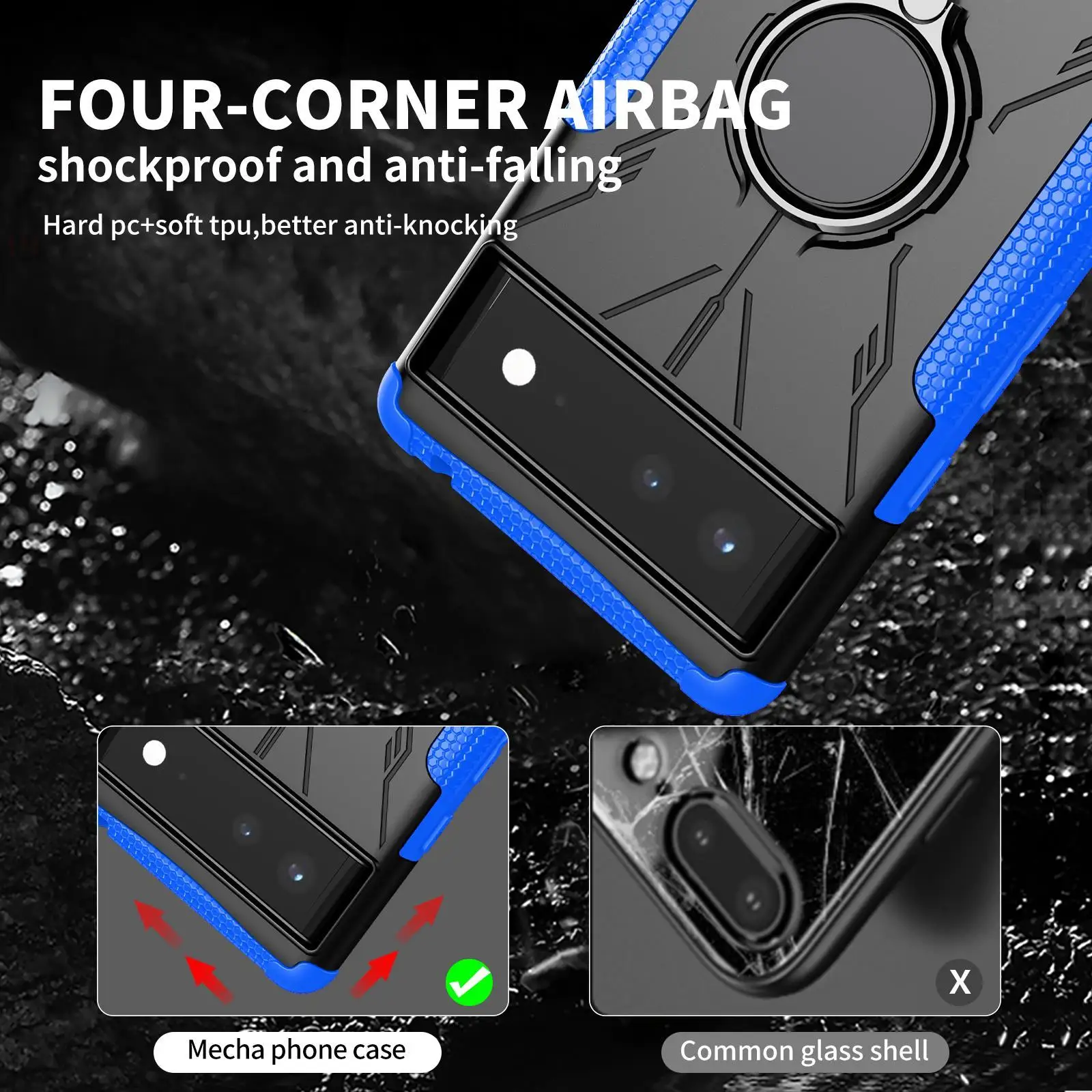 For Google Pixel 6 Case Cover For Google Pixel 6 Cover Coque Funda Ring Armor Shockproof Protective Phone Bumper For Pixel 6