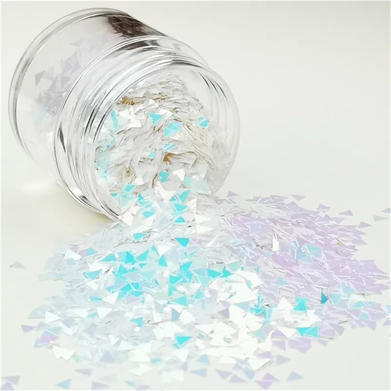 Ультратонкие 3 мм трёхугольные Блестки для ногтей с пайетками ПЭТ блестки