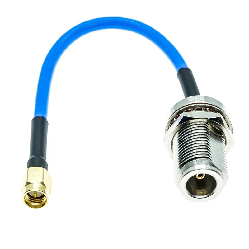 

N female Jack Bulkhead to SMA male plug connector RG402 RG-402 Semi Flexible Coaxial Cable 0.141" 50ohm Blue