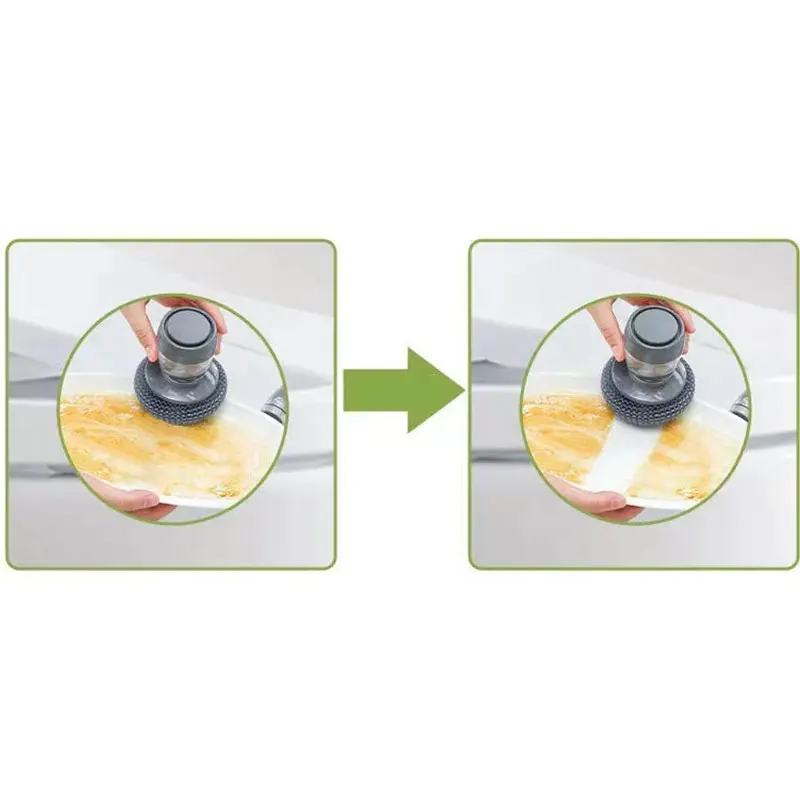 

Multifunctional Pressing Cleaning Brush Built-in Liquid Storage Tank Kitchen Dishwashing Pot Brush