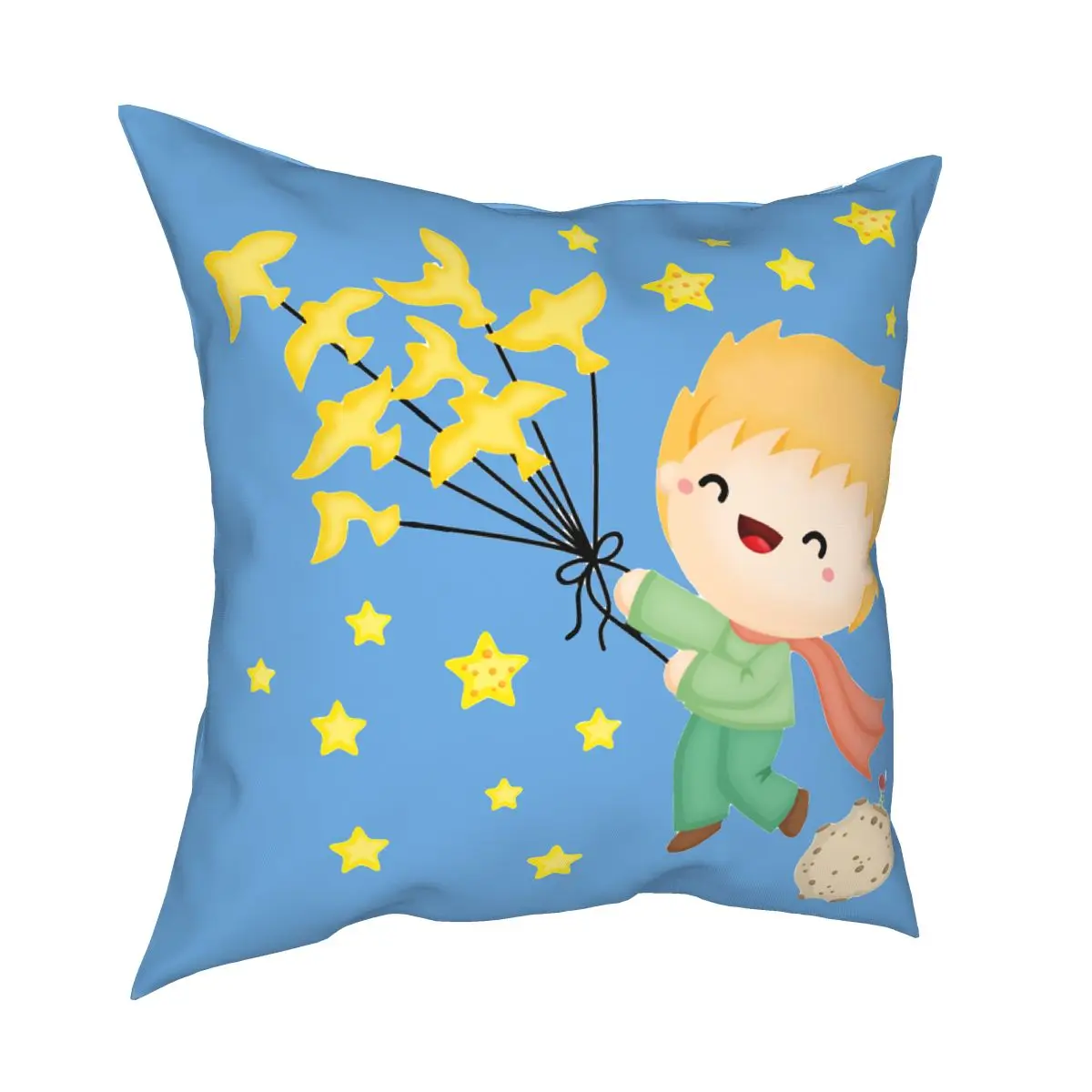 

Little Prince Birds Pillowcase Soft Fabric Cushion Cover Decorations Le Petit Prince Pillow Case Cover Chair Square 45X45cm