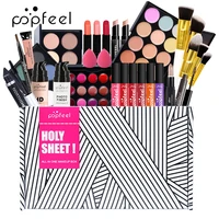 popfeel all in one makeup kiteyeshadow liglosslipstickbrusheseyebrowconcealerbeauty cosmetic bag