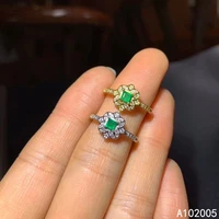 kjjeaxcmy fine jewelry 925 sterling silver inlaid natural gemstone emerald female newmiss woman girl ring support test