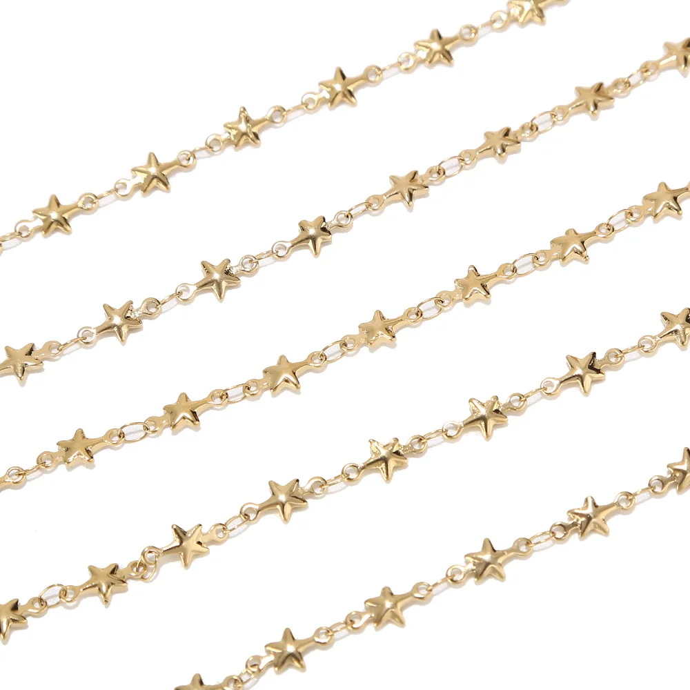 5 метров ручной работы спаянная настоящая позолоченная цепь из нержавеющей стали