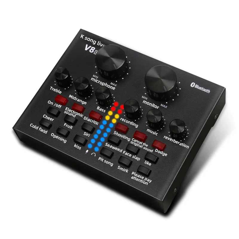 Внешняя звуковая карта V8S Bluetooth-гарнитура с микрофоном и подключением к сети для