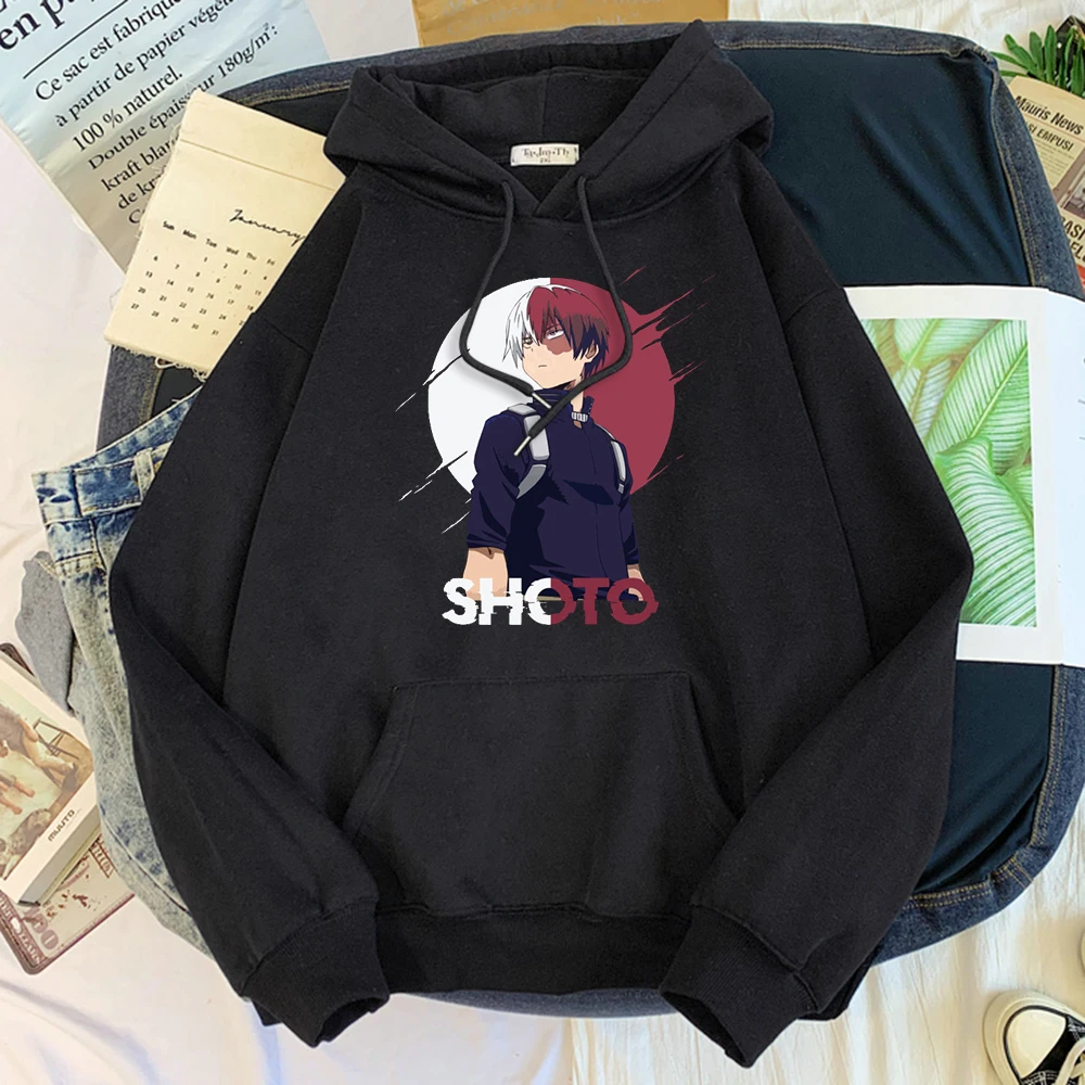 

Толстовка с капюшоном в стиле аниме My Hero Academia Todoroki Shoto с принтом, женская свободная мягкая толстовка большого размера, осенние универсальные женские топы с круглым вырезом