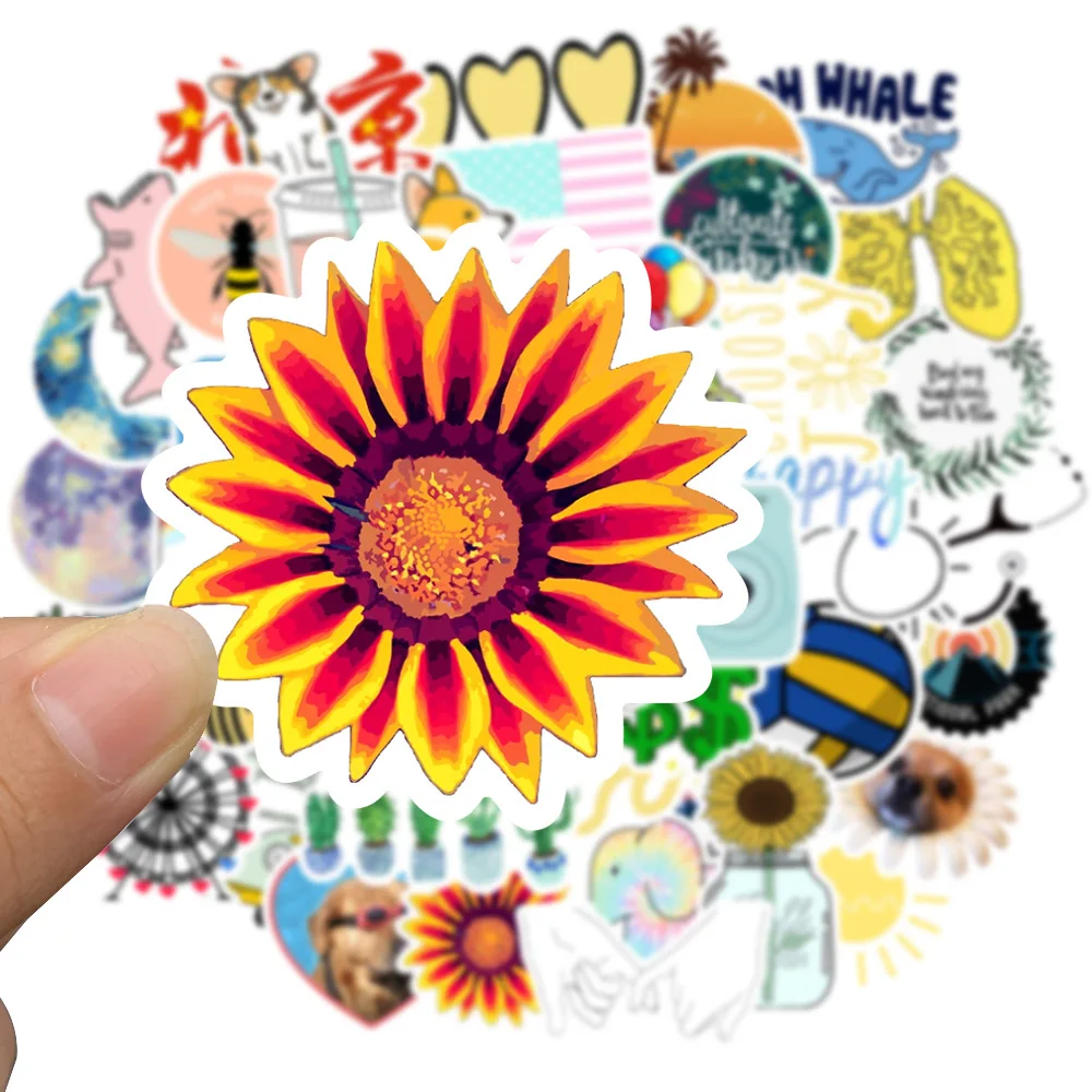 

10/30/50PCS cute little fresh animal geometry popular wild suitcase skateboard graffiti waterproof sticker decoration wholesale