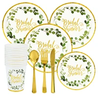 16pcsset wedding bridal shower disposable tableware set paper cups plates for bachelorette girl hen party decoration supplies