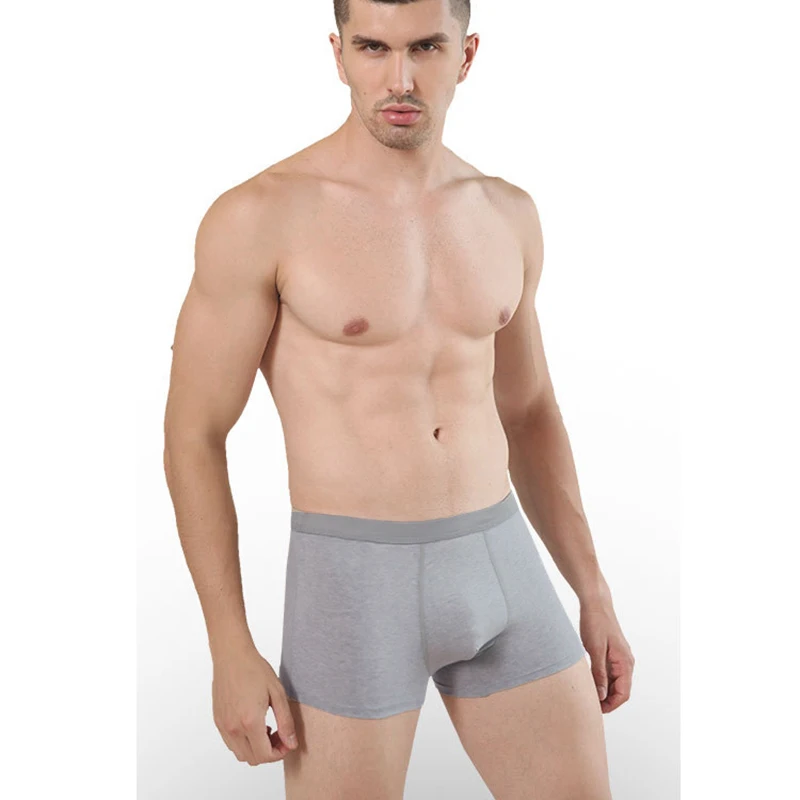 

Трусы-боксеры мужские, однотонные, с U-образной талией, из чесаного хлопка, удобные, 2021