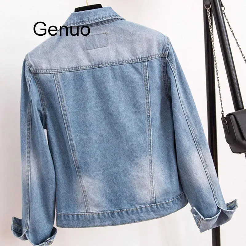 Женская джинсовая куртка винтажная куртка-бойфренд оверсайз с вышивкой модель