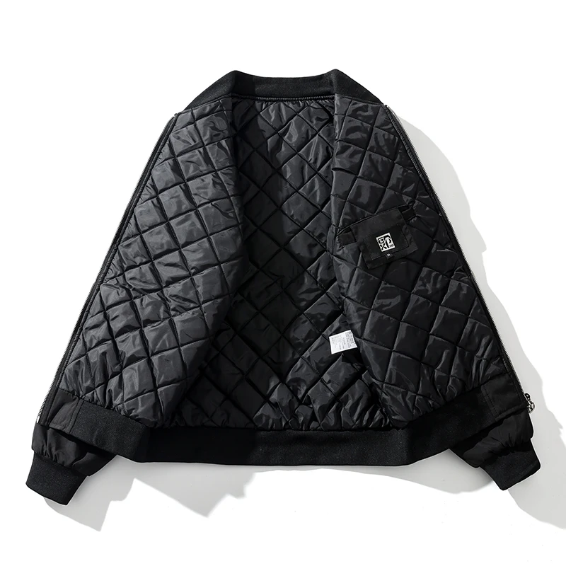 Hip Hop Jacket Men Parkas Embroidery Bomber Jacket Winter Oversize Windbreaker Streetwear Harajuku Padded Coat Outwear Hipster