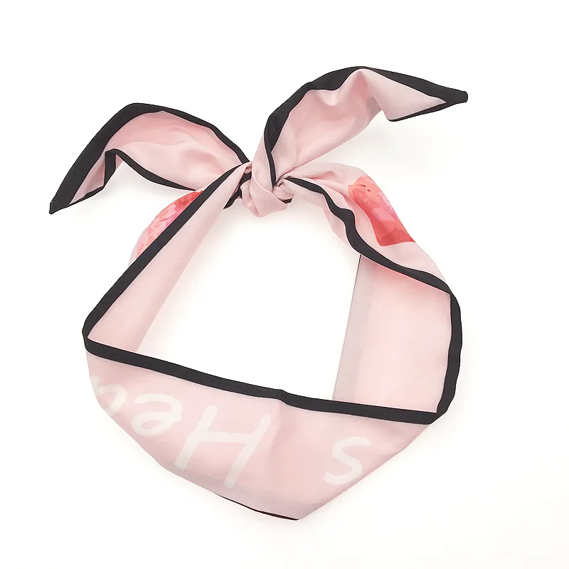 2019 модная розовая лента для волос с сердечками металлический шарф Женская