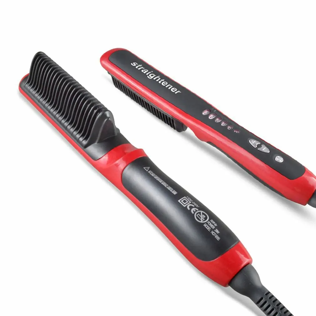 

2 in 1 Function Portable Black PTC Heating Panel + Ionic Hair Straightener Brush with LED Display (5 Level)