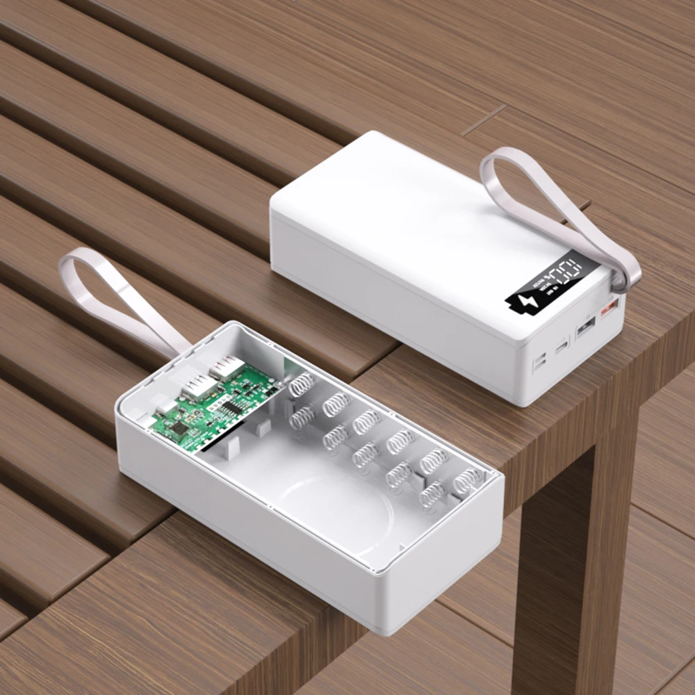 

Беспроводная зарядка 12*18650 Быстрый PD QC3.0 сварочный контейнер для хранения аккумуляторов DIY чехол для внешнего аккумулятора 18650 Коробка для д...