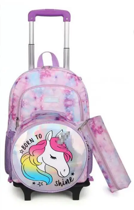 Школьная сумка на колесиках для детей, Детский рюкзак на колесиках для учеников школы, сумки для книг для девочек