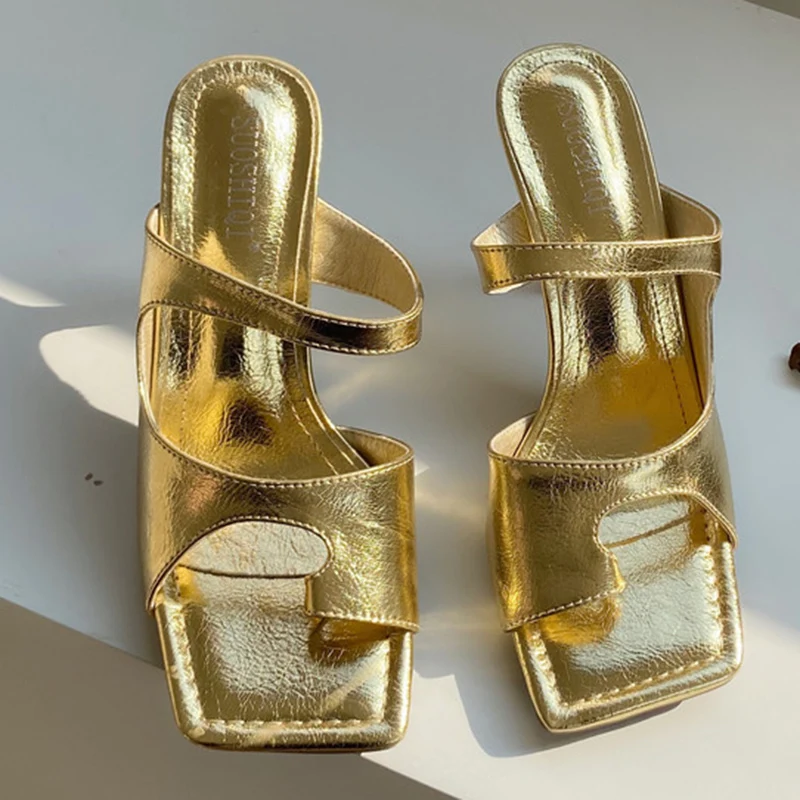 Мюли женские на каблуке 10 см босоножки без шнуровки роскошные Туфли обувь для