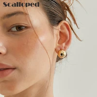 scalloped french fashion chubby ball hoop earring european chic 2021 new luxurious brand ear women trend jewelry brincos femme
