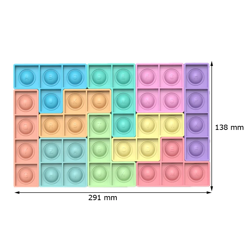 

10pcs Push Bubble Autism Fidget Toy Stress Relief Toys Shape Puzzle Push Bubble Color Educational Ttoy Random Color