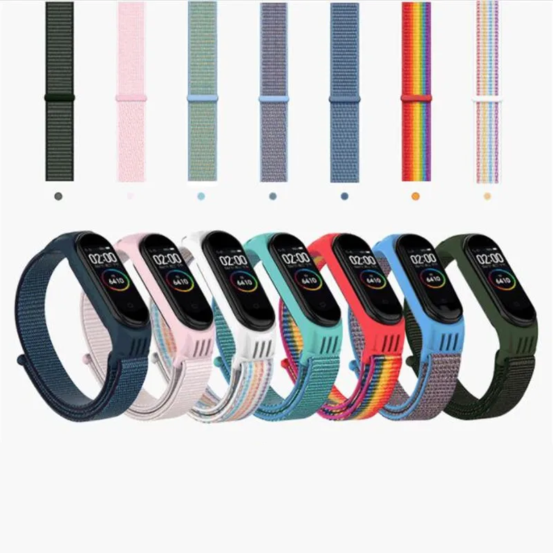 Нейлоновый универсальный ремешок для Mi Band 3 4 5 Воздухопроницаемый сменный