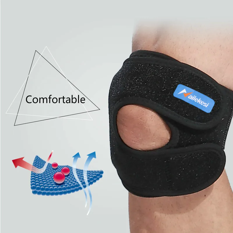 

2PCS Adjustable Elastic Patella Knee Strap Support Brace Kneepad Breathable Hole Sports Knee Pad Patella Guard Band Pain Relief