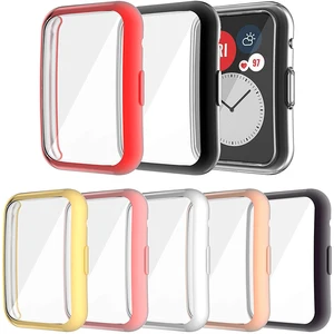 soft protective cover for huawei watch fit case full screen protector shell bumper plated cases for huawei fit watch smartwatch free global shipping