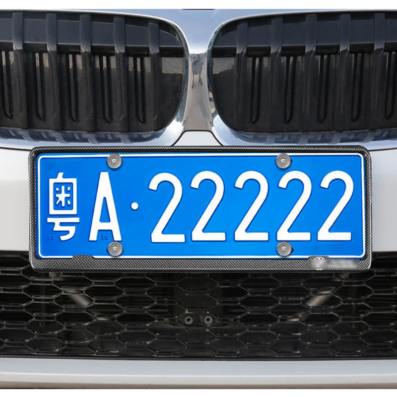 

2PCS Carbon Fiber Car License Plate Frame Number plate Holder For Peugeot 206 207 208 301 307 308 406 407 408 508 607 2008 3008