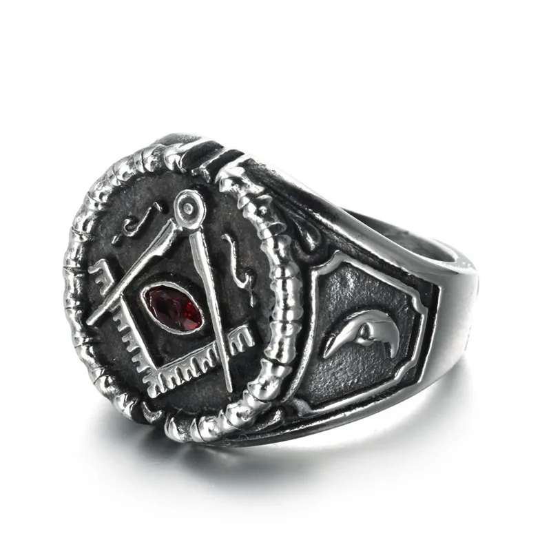 Мужские кольца в стиле ретро с изображением Солнца и Луны символов Shriner масонских