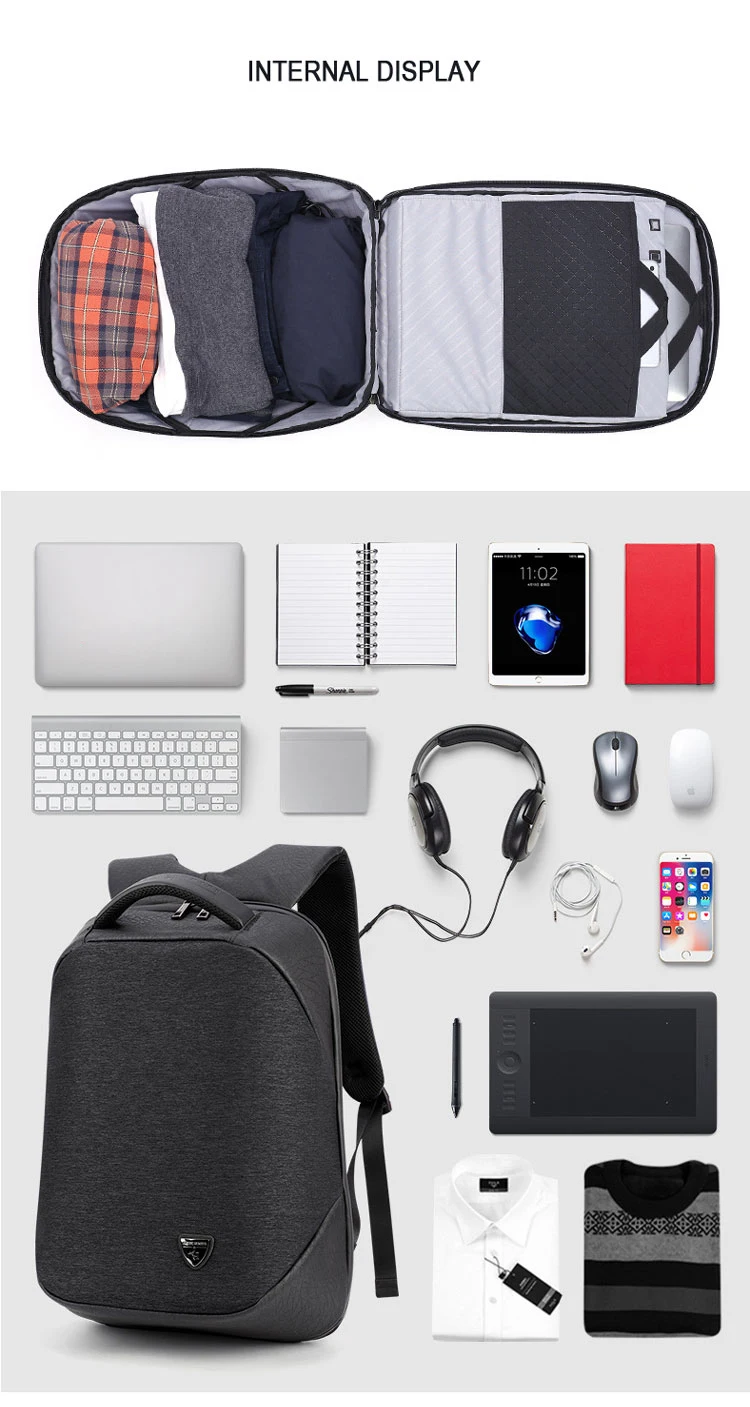 Рюкзак с защитой от кражи,, мужской, USB, черный, 15 дюймов, для ноутбука, модный, для путешествий, школьные сумки, Прямая поставка, новая многофункциональная сумка для компьютера